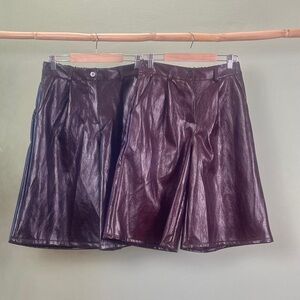 Faux Italian Leather Bermuda Shorts